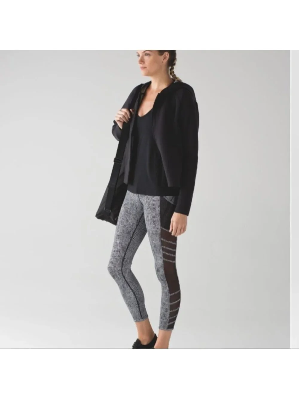 Lululemon Wild And Free Tight Fall Net White Black / Black